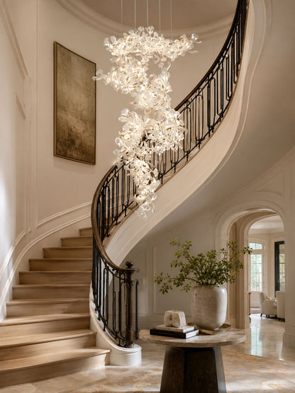 Gingko Vortex Modern Chandelier - Adjustable LED Lighting & Unique Des