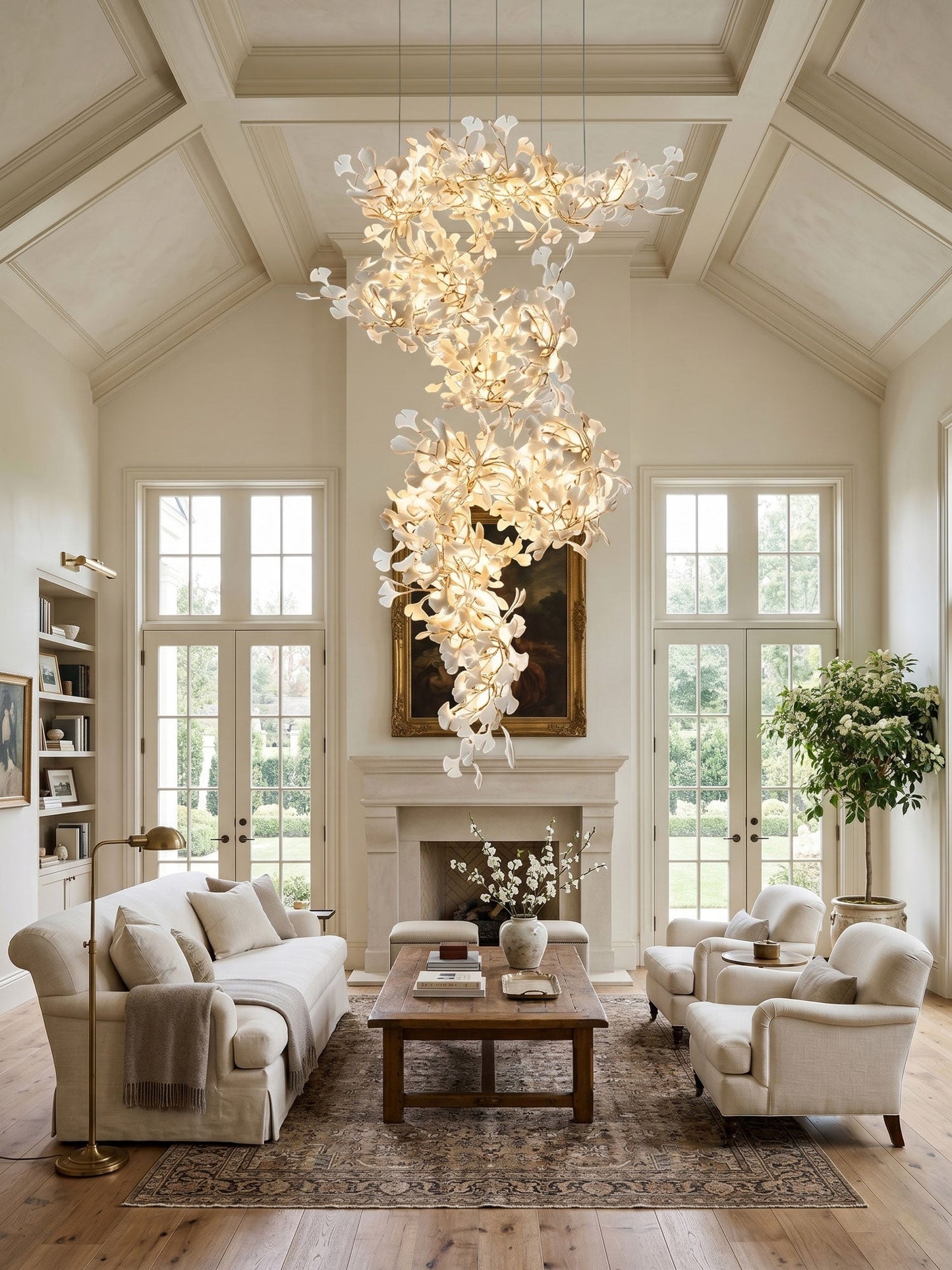 Gingko Vortex Modern Chandelier - Adjustable LED Lighting & Unique Des