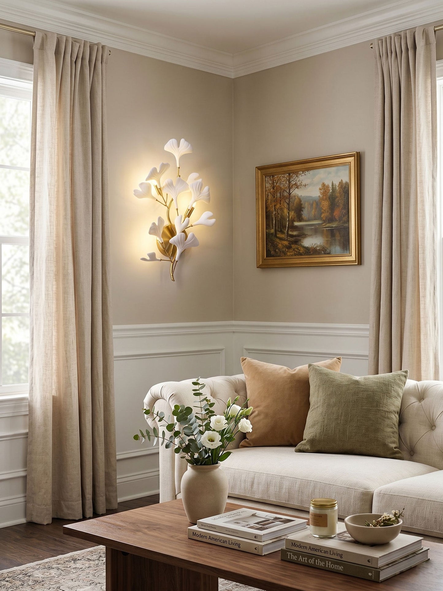 Gingko Modern Wall Lamp - LED Illumination & Adjustable Brightness
