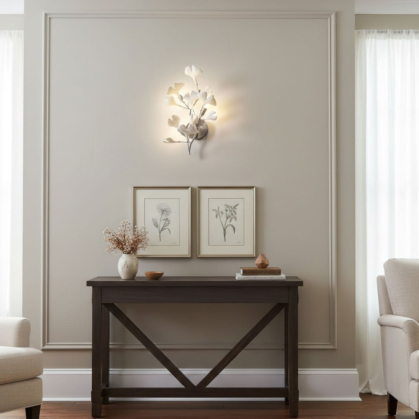 Gingko Modern Wall Lamp - LED Illumination & Adjustable Brightness