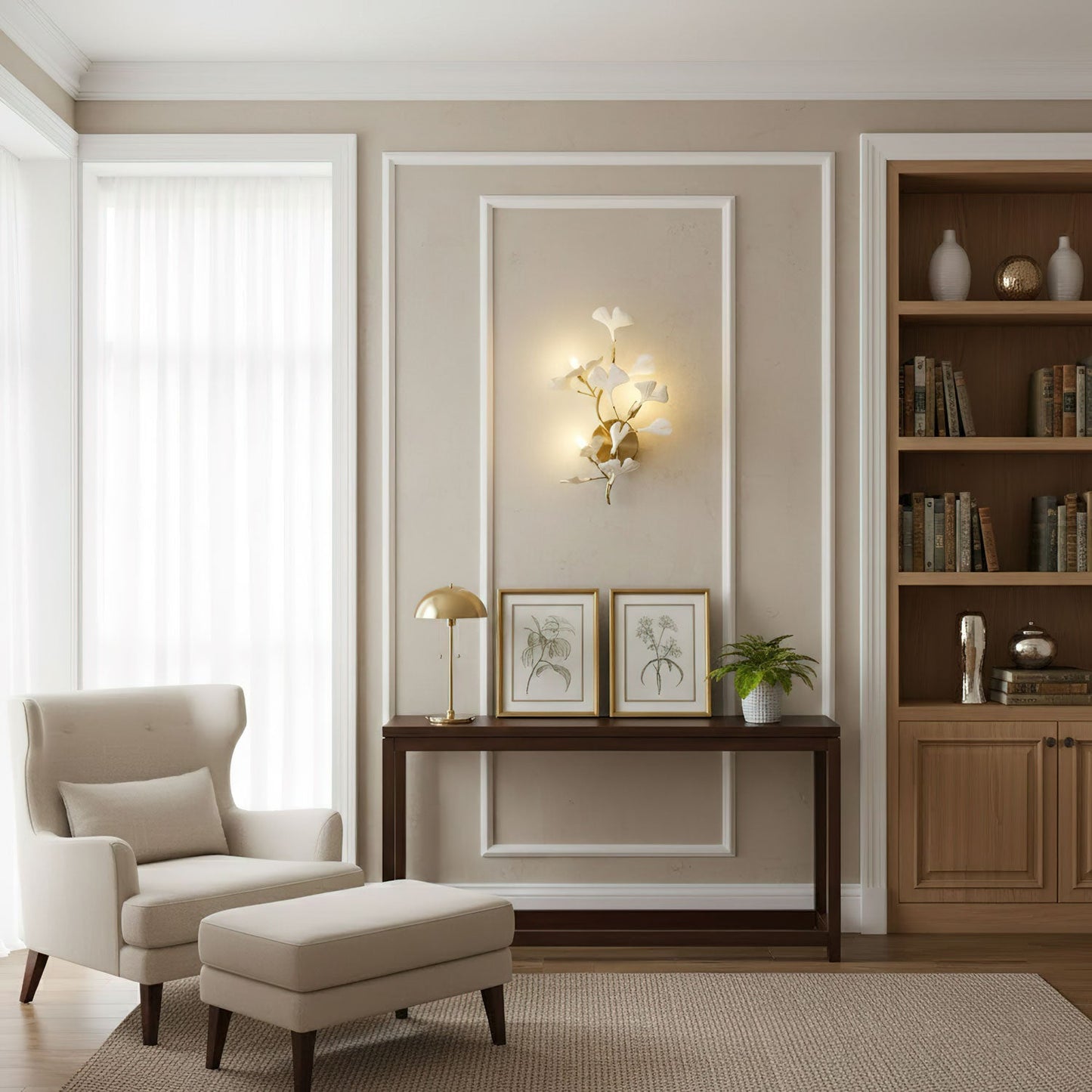 Gingko Modern Wall Lamp - LED Illumination & Adjustable Brightness