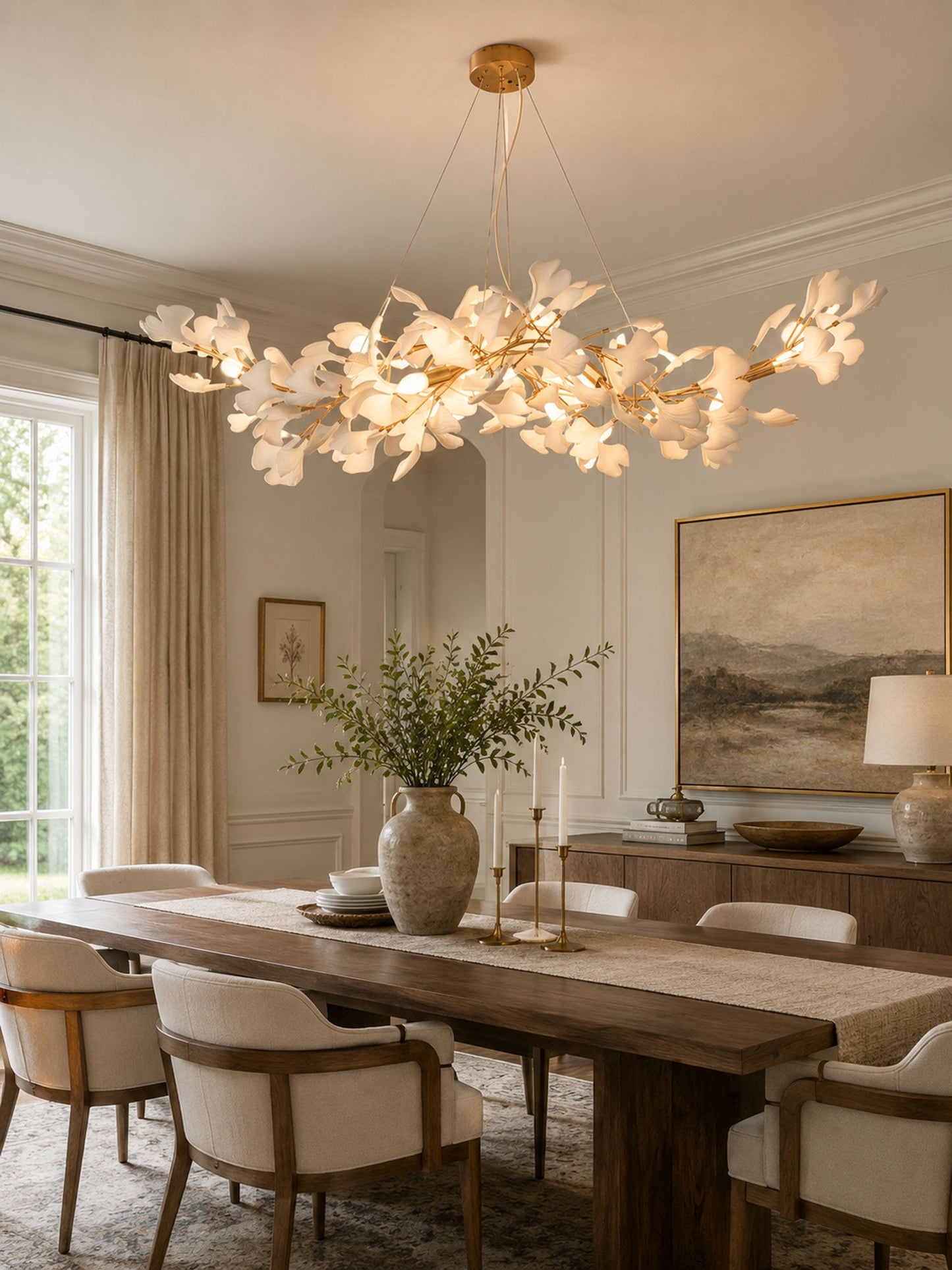 Gingko Wing Chandelier - Elegant Design with Adjustable Brightness & E