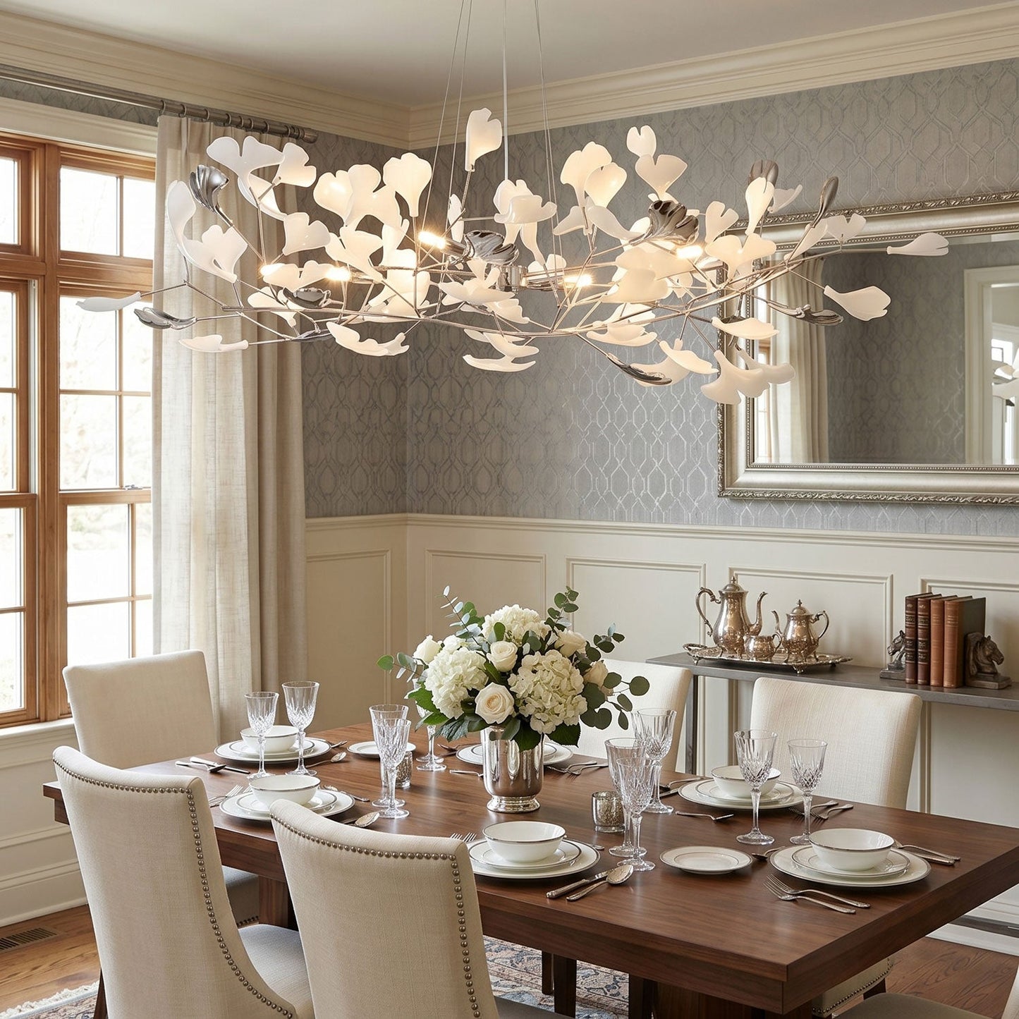 Gingko Wreath Chandelier - Elegant Design with Adjustable Brightness