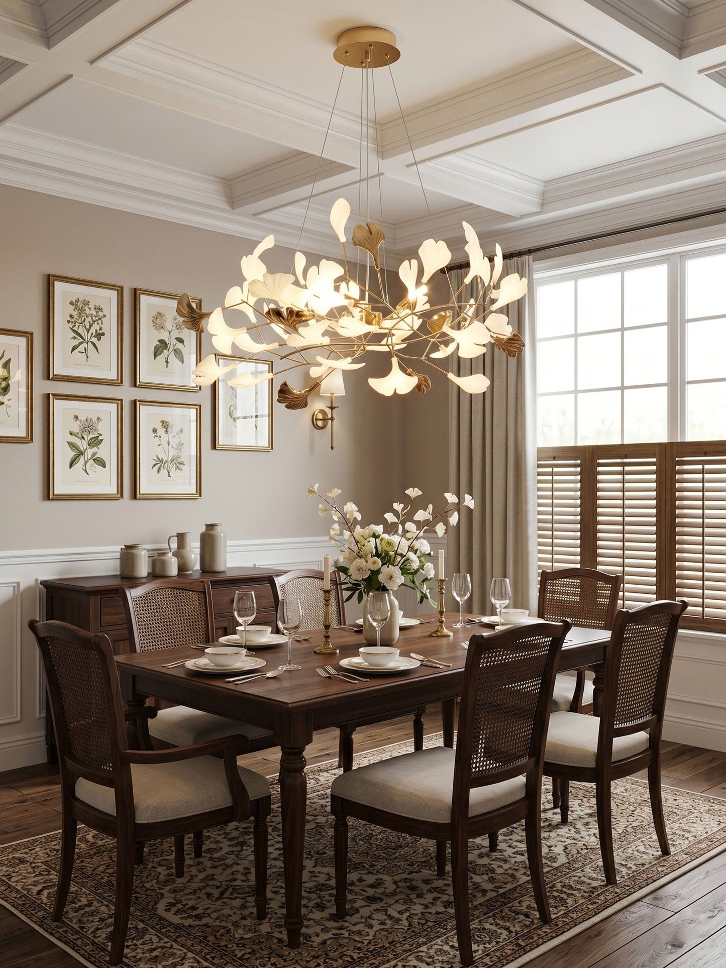 Gingko Wreath Chandelier - Elegant Design with Adjustable Brightness