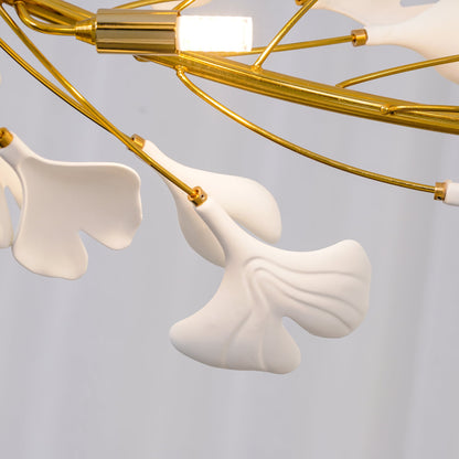 Gingko Halo Chandelier - Modern LED Lighting, Adjustable Height & Dimm