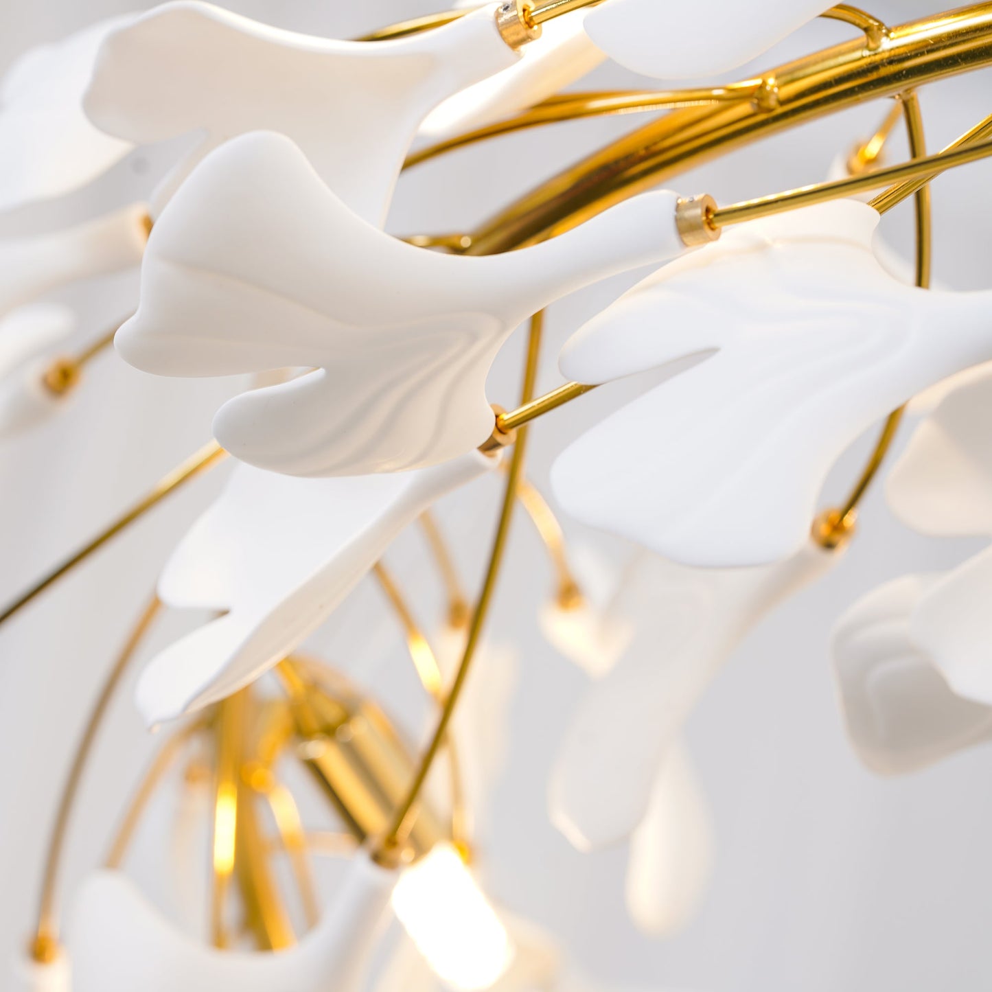 Gingko Halo Chandelier - Modern LED Lighting, Adjustable Height & Dimm