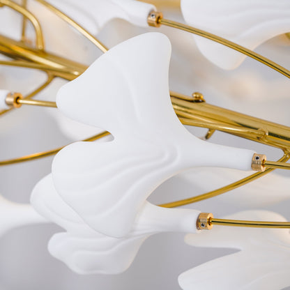 Gingko Halo Chandelier - Modern LED Lighting, Adjustable Height & Dimm