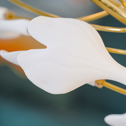 Gingko Halo Chandelier - Modern LED Lighting, Adjustable Height & Dimm