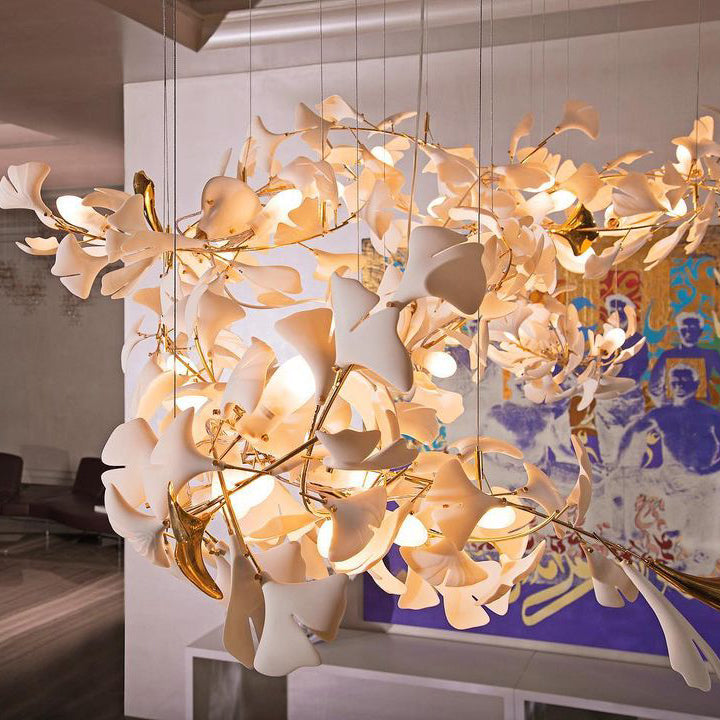 Gingko Leaves Chandelier - Elegant Design with Adjustable Brightness