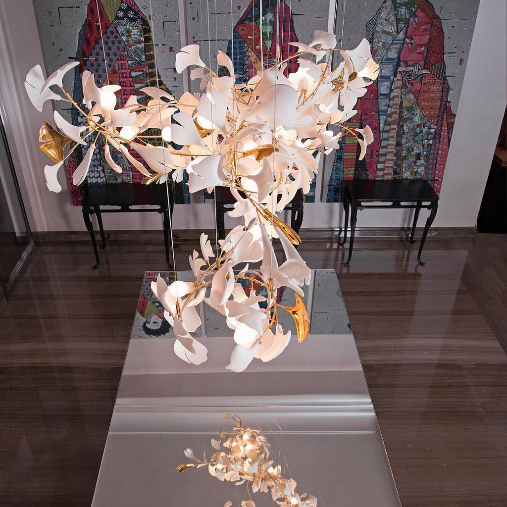 Gingko Leaves Chandelier - Elegant Design with Adjustable Brightness