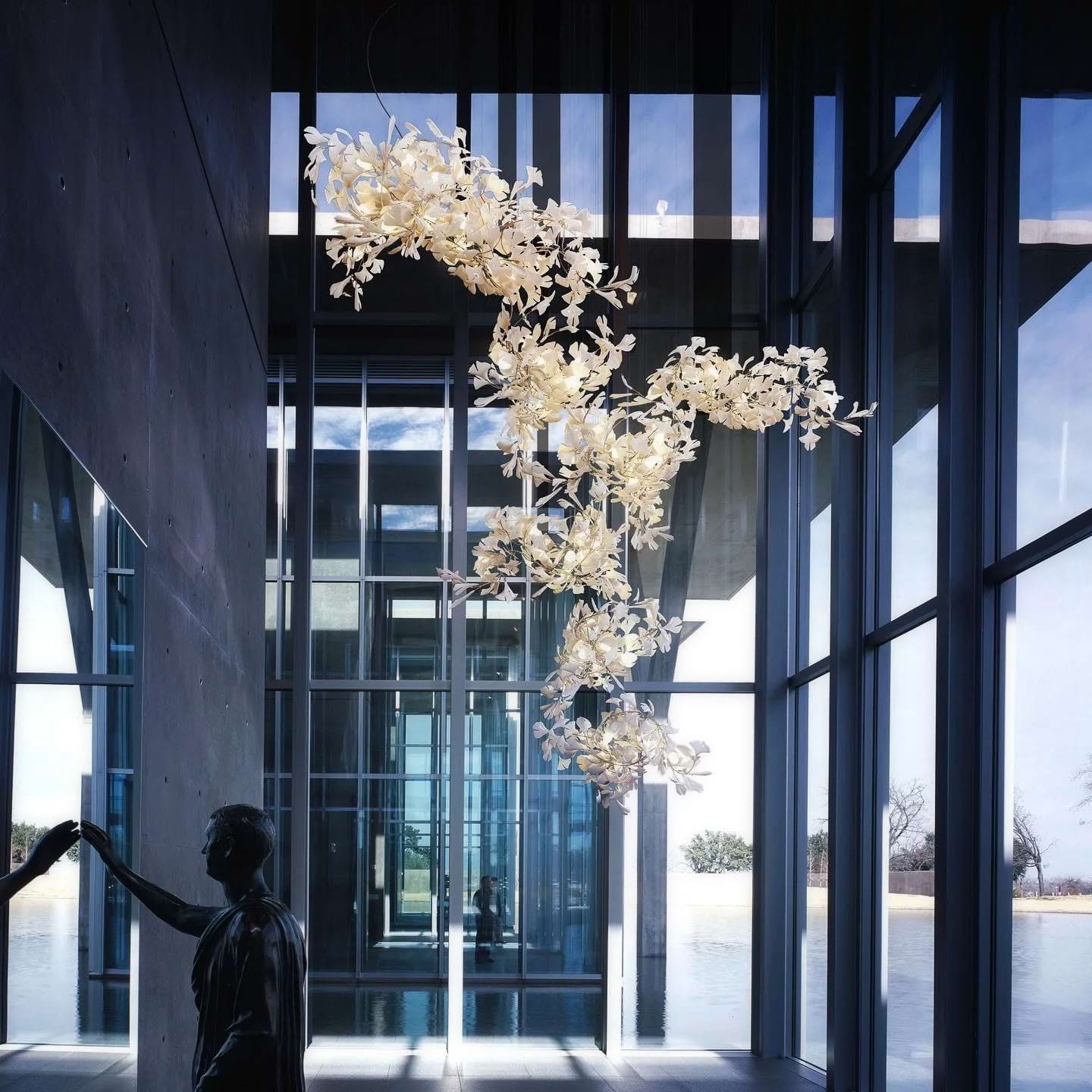 Gingko Leaves Chandelier - Elegant Design with Adjustable Brightness