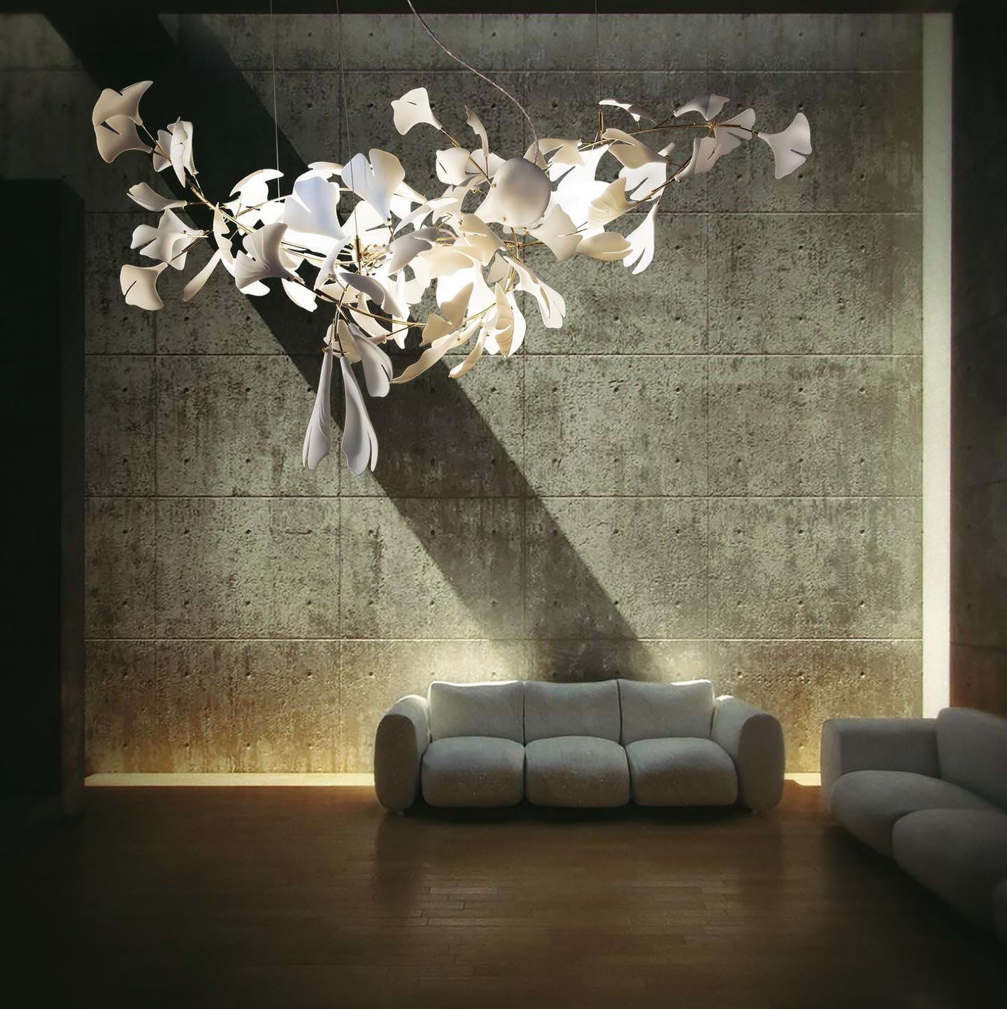Gingko Leaves Chandelier - Elegant Design with Adjustable Brightness