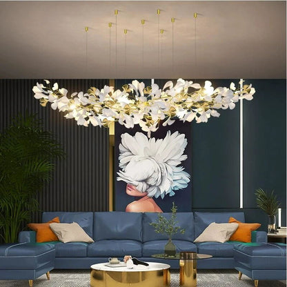 Gingko Leaves Chandelier - Elegant Design with Adjustable Brightness