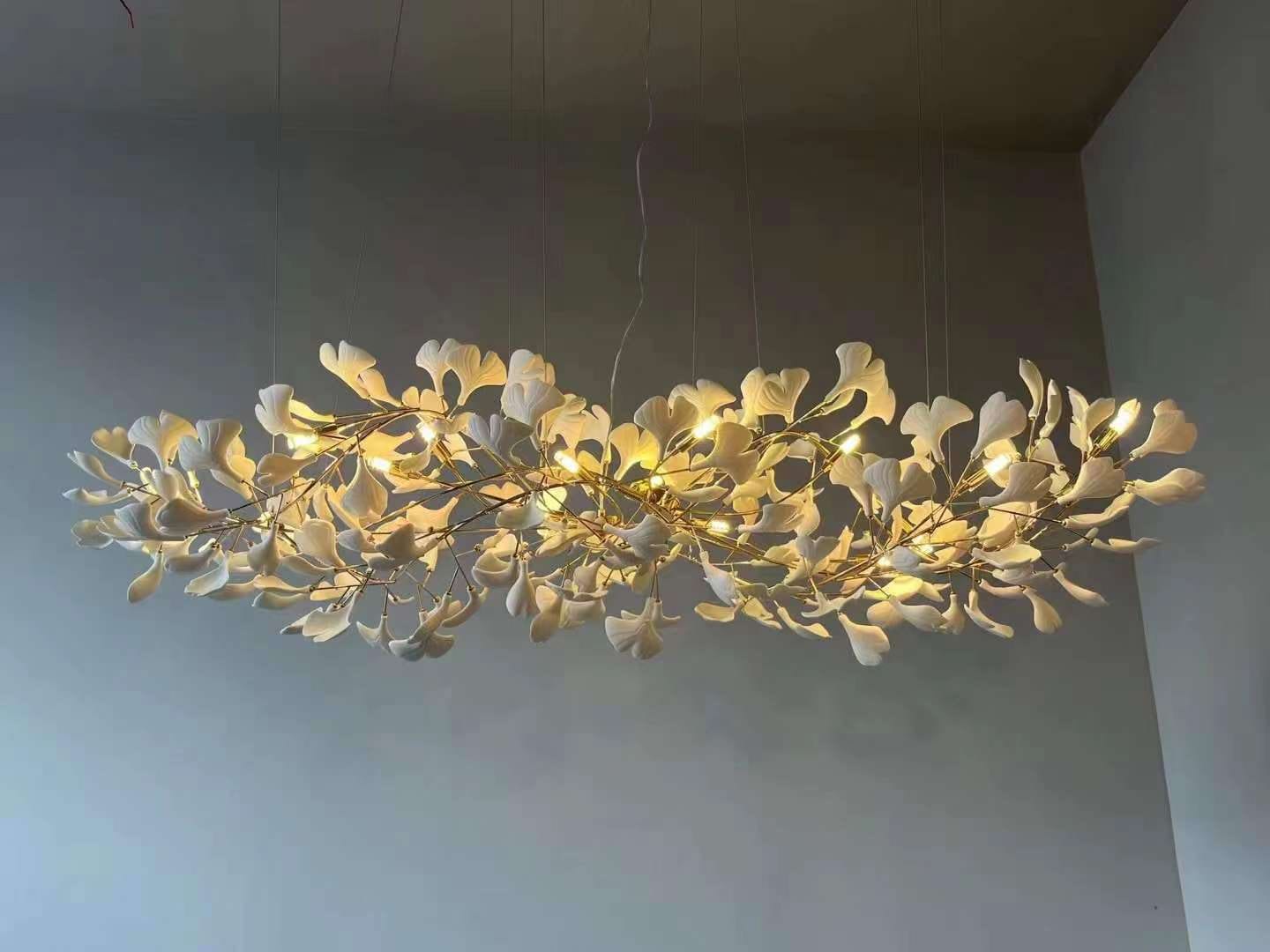 Gingko Leaves Chandelier - Elegant Design with Adjustable Brightness