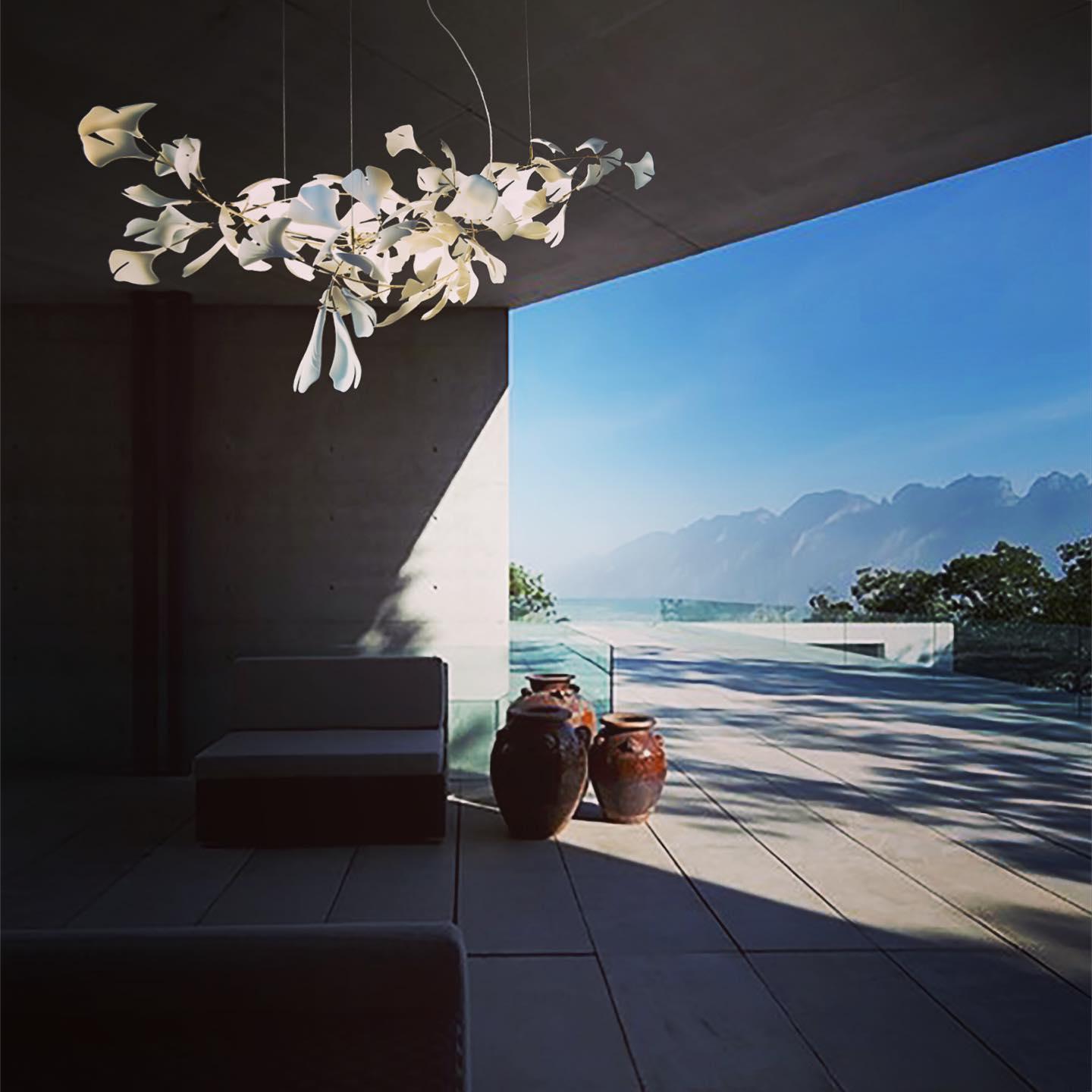 Gingko Bloom Chandelier - Elegant Design with Adjustable Brightness