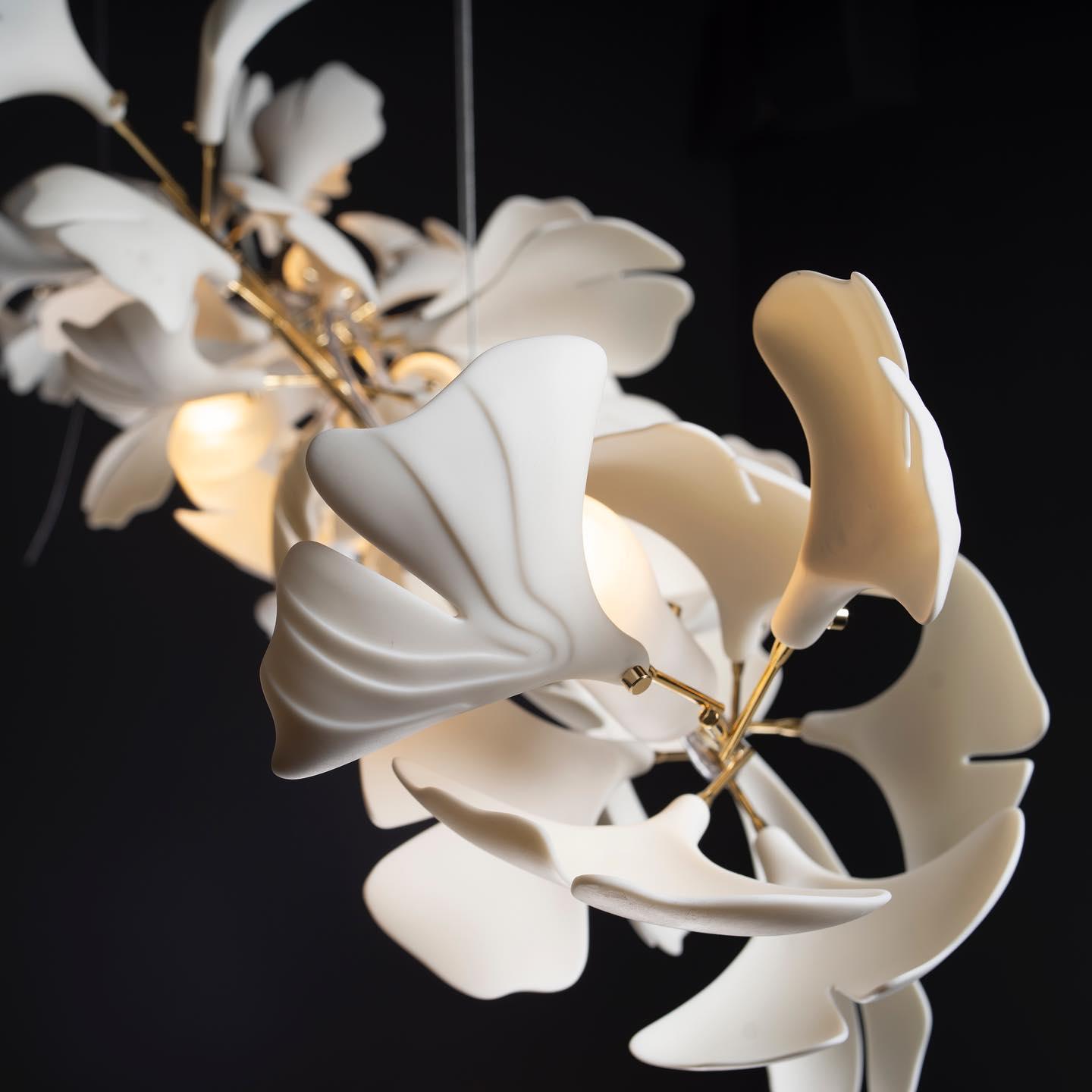 Gingko Bloom Chandelier - Elegant Design with Adjustable Brightness