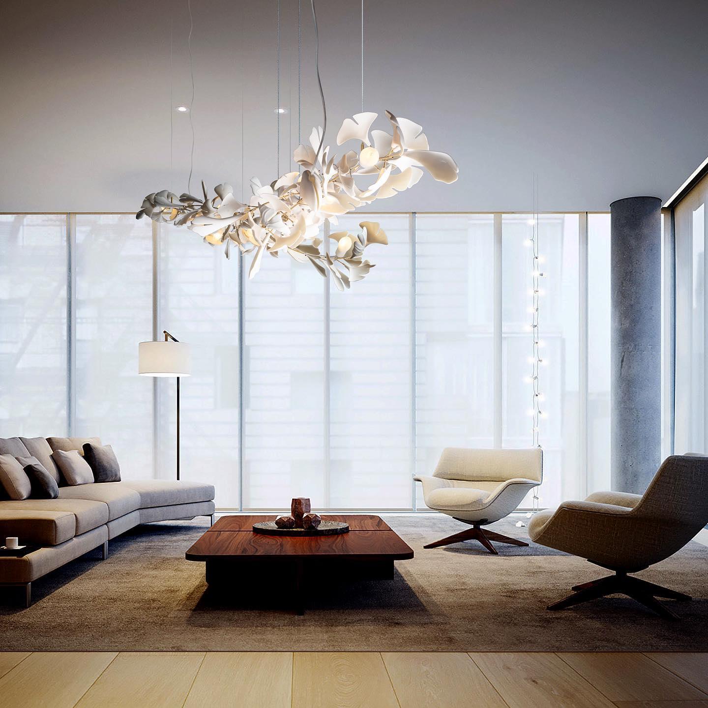 Gingko Bloom Chandelier - Elegant Design with Adjustable Brightness
