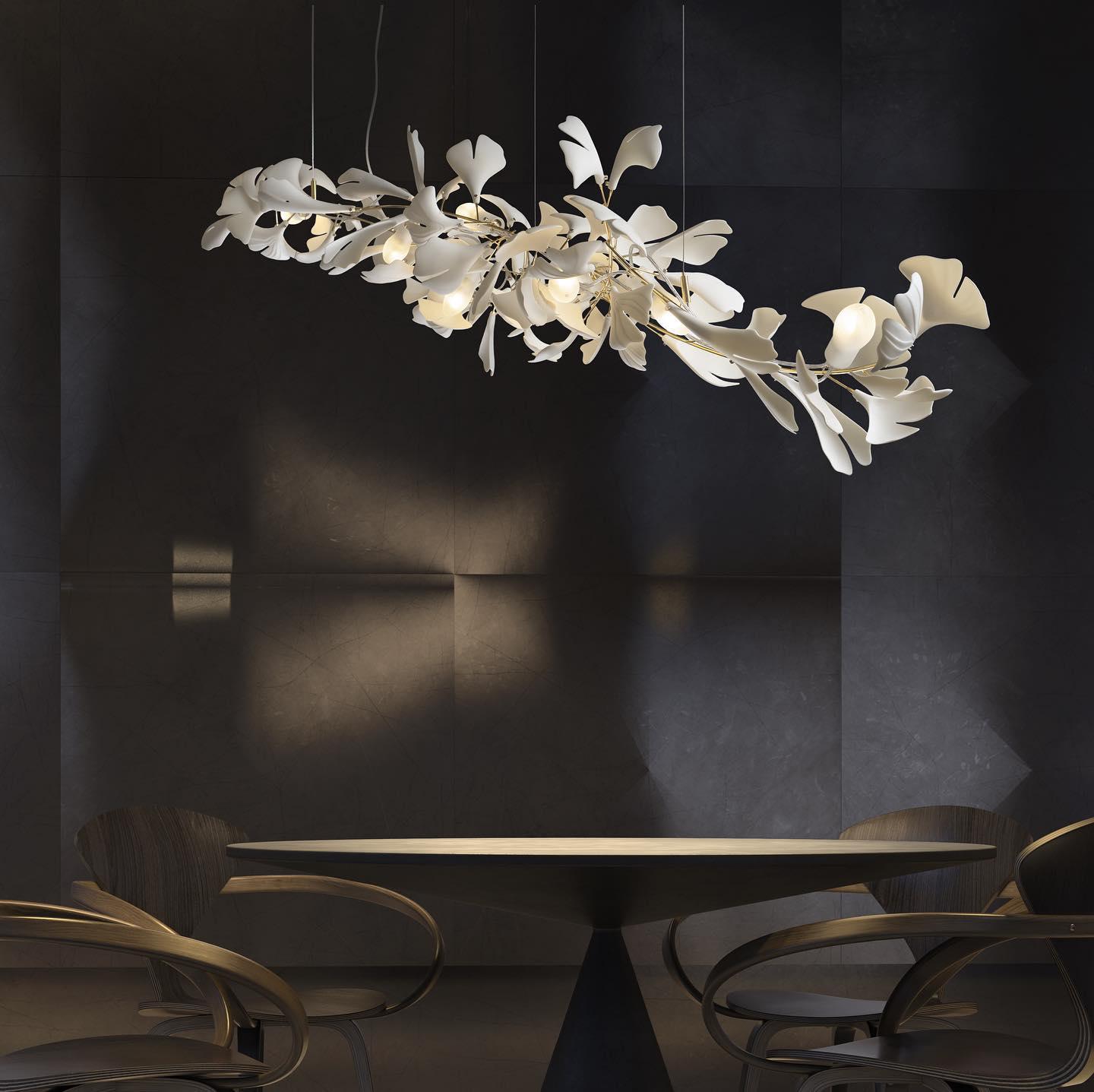 Gingko Bloom Chandelier - Elegant Design with Adjustable Brightness
