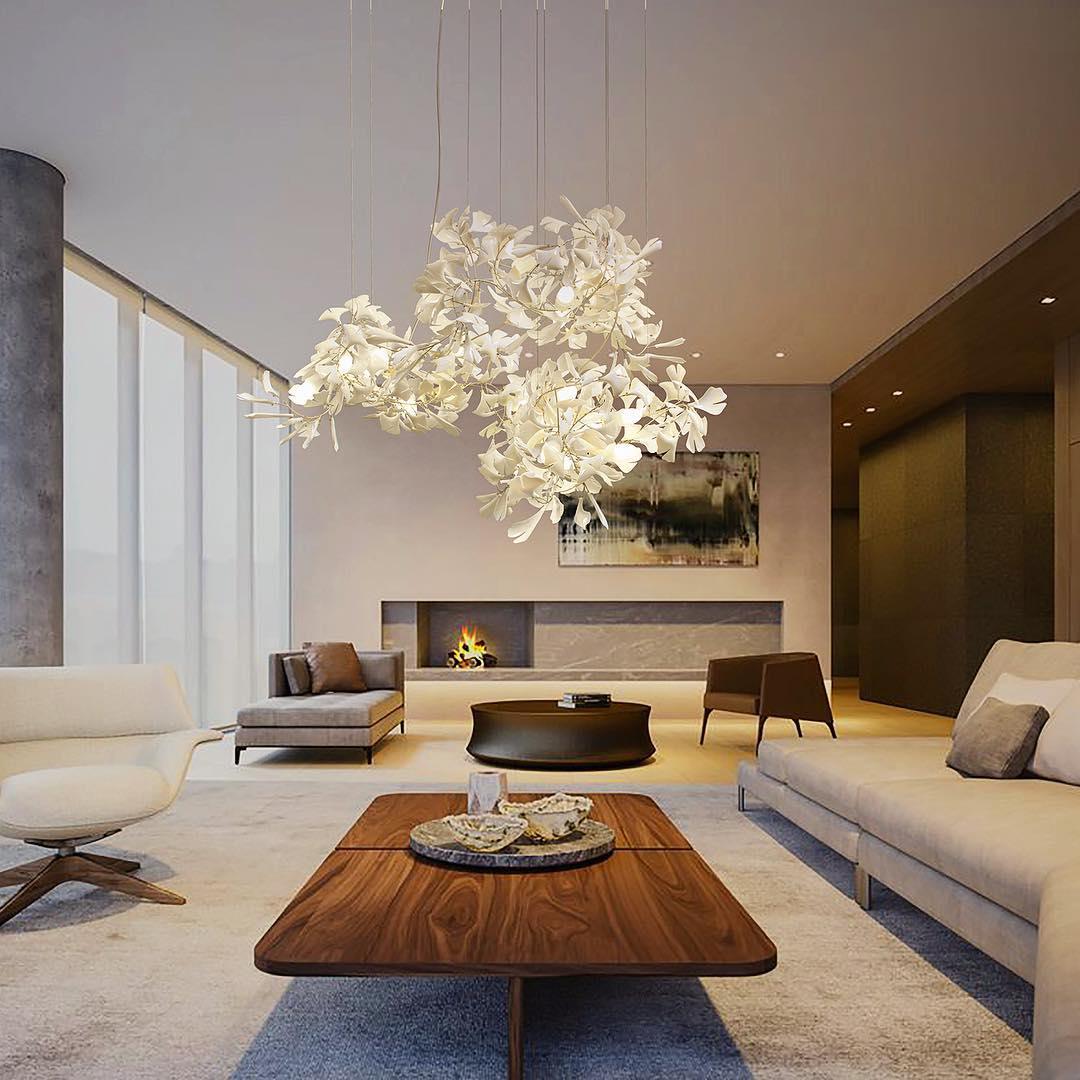 Gingko Bloom Chandelier - Elegant Design with Adjustable Brightness