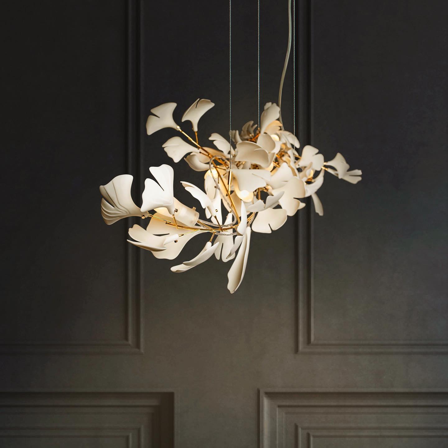 Gingko Bloom Chandelier - Elegant Design with Adjustable Brightness