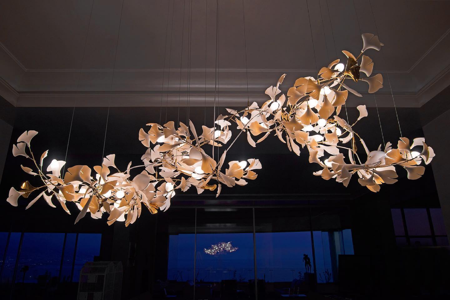 Gingko Bloom Chandelier - Elegant Design with Adjustable Brightness