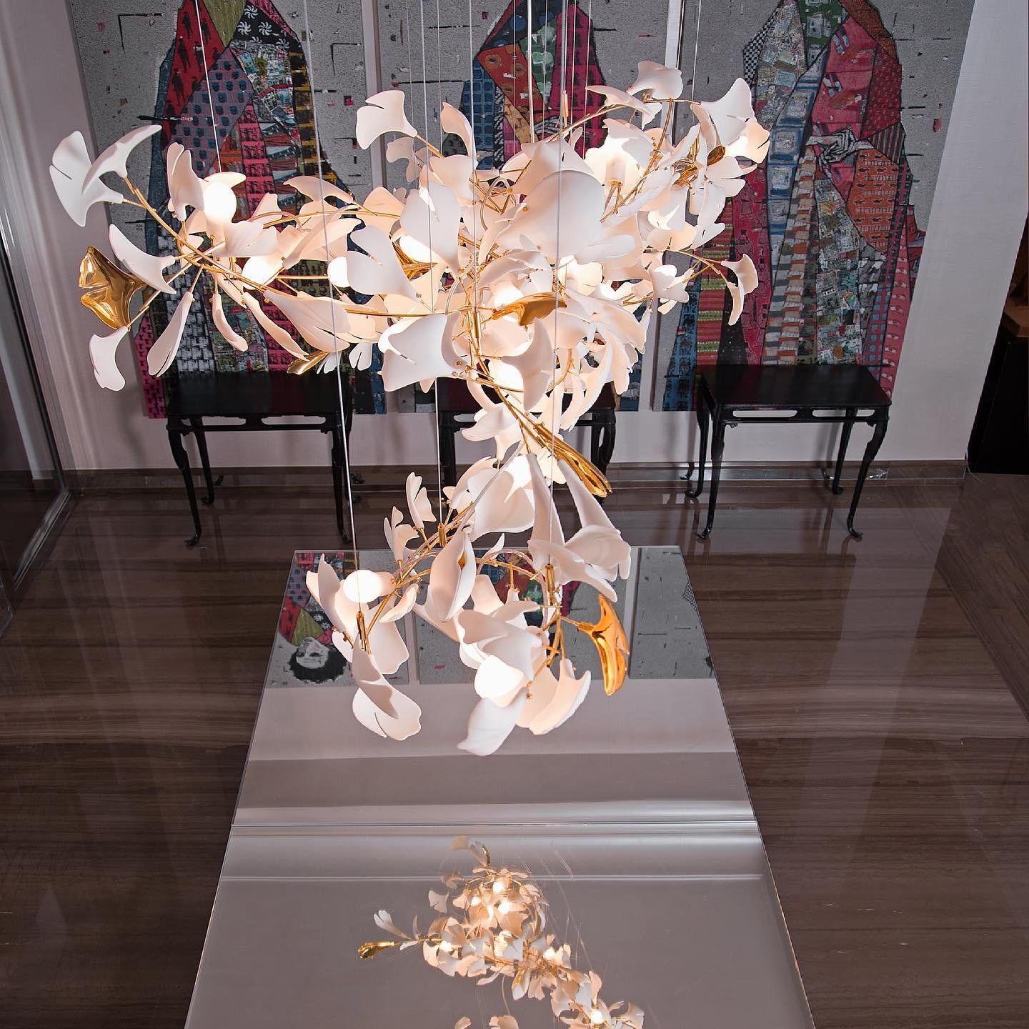 Gingko Bloom Chandelier - Elegant Design with Adjustable Brightness