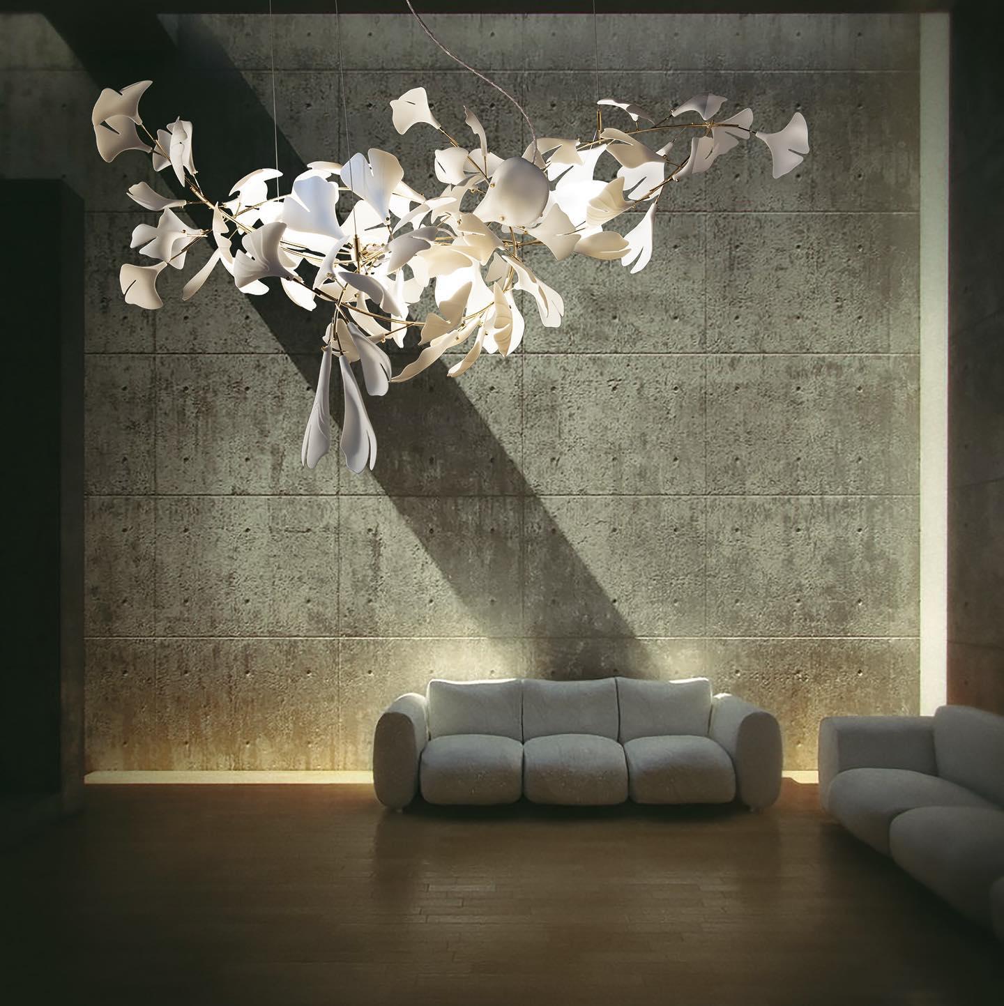 Gingko Bloom Chandelier - Elegant Design with Adjustable Brightness