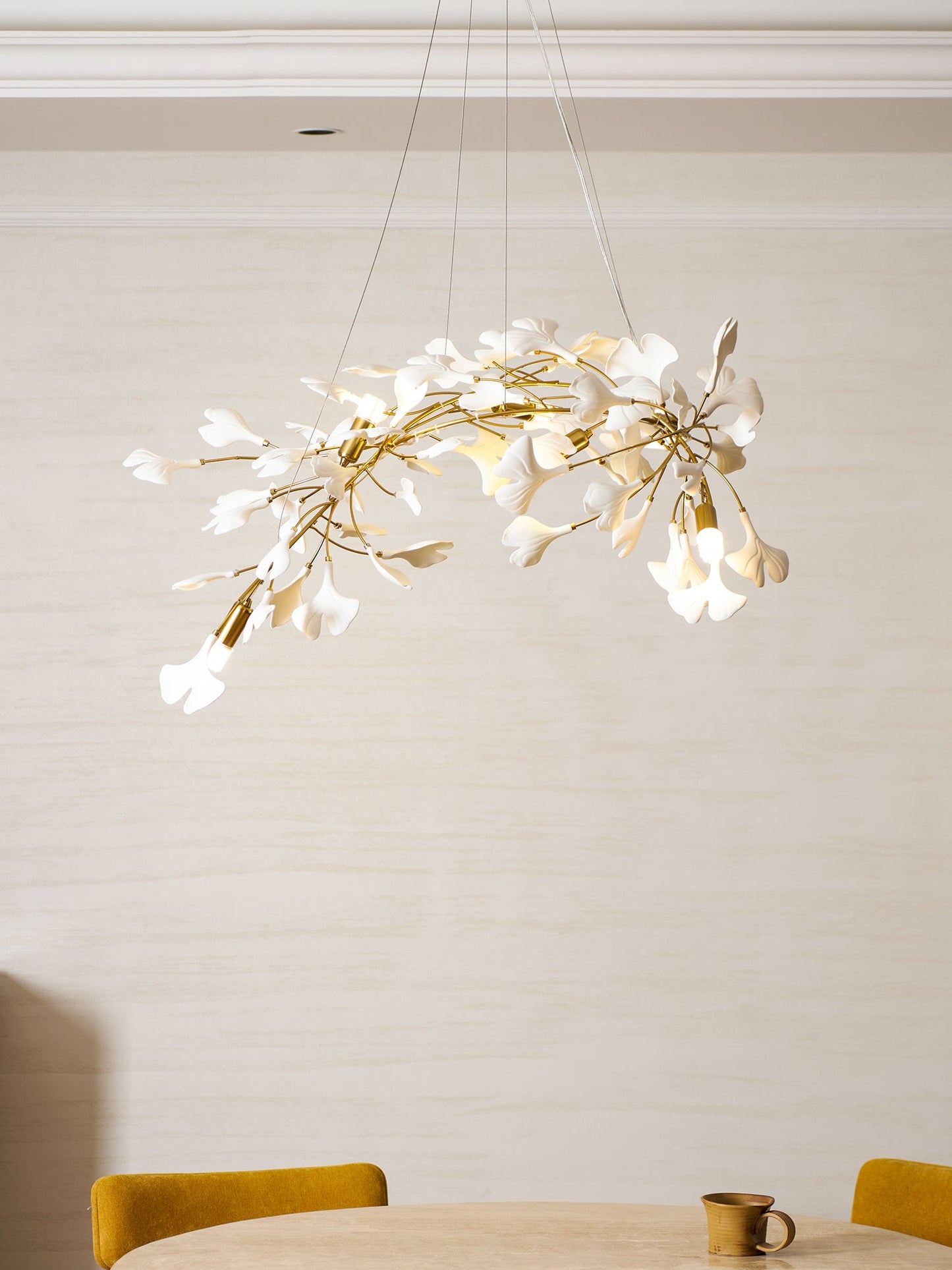 Gingko Bloom Chandelier - Elegant Design with Adjustable Brightness