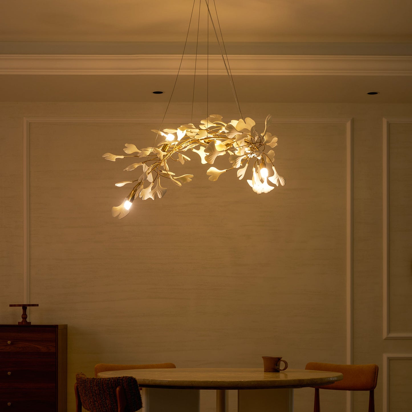 Gingko Bloom Chandelier - Elegant Design with Adjustable Brightness