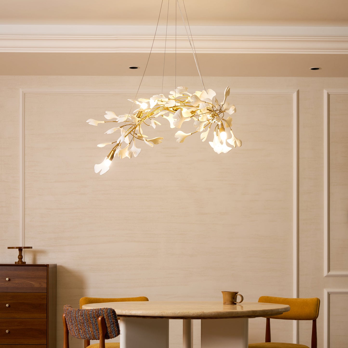 Gingko Bloom Chandelier - Elegant Design with Adjustable Brightness