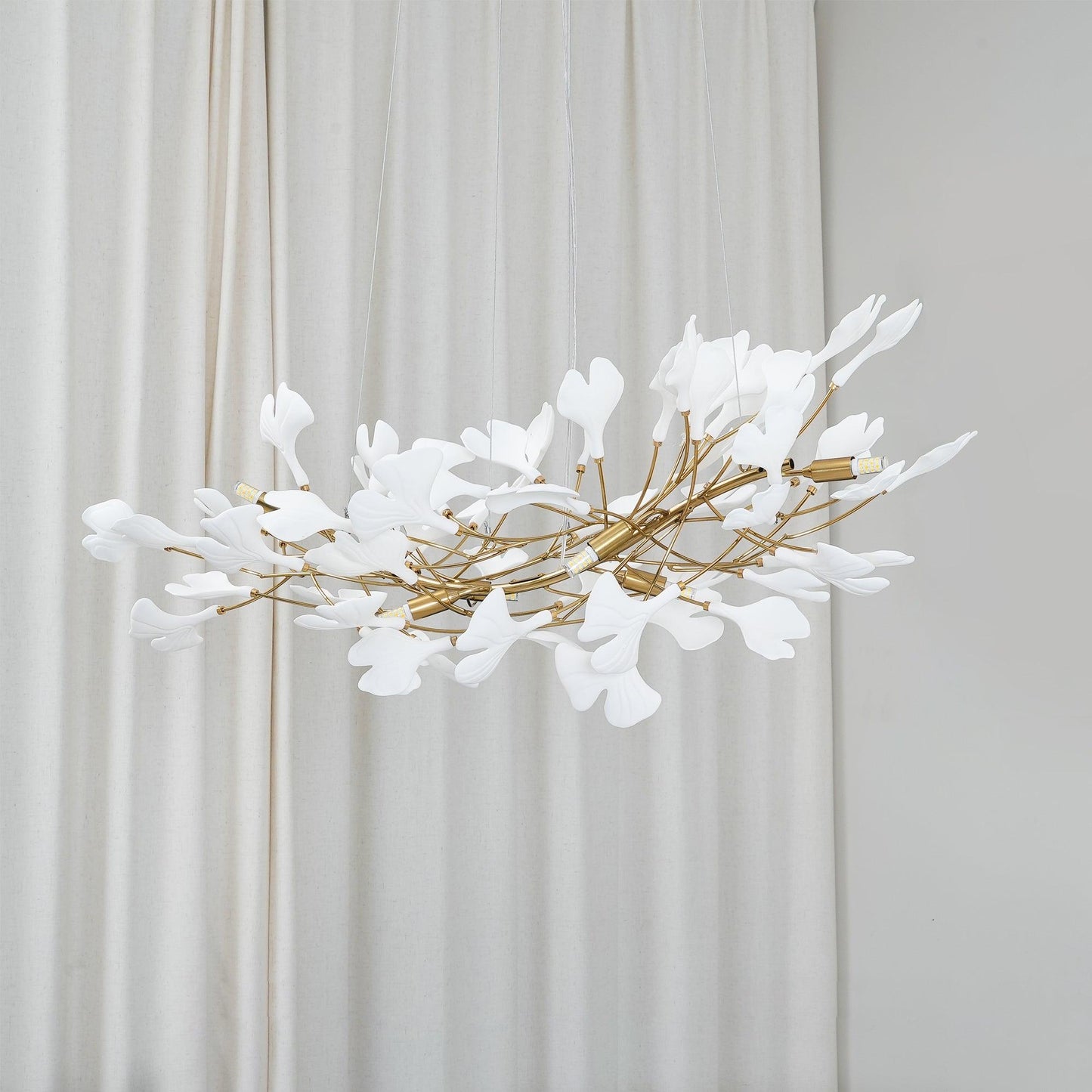Horizon Bloom Ginkgo Chandelier - Elegant Design & Adjustable Height