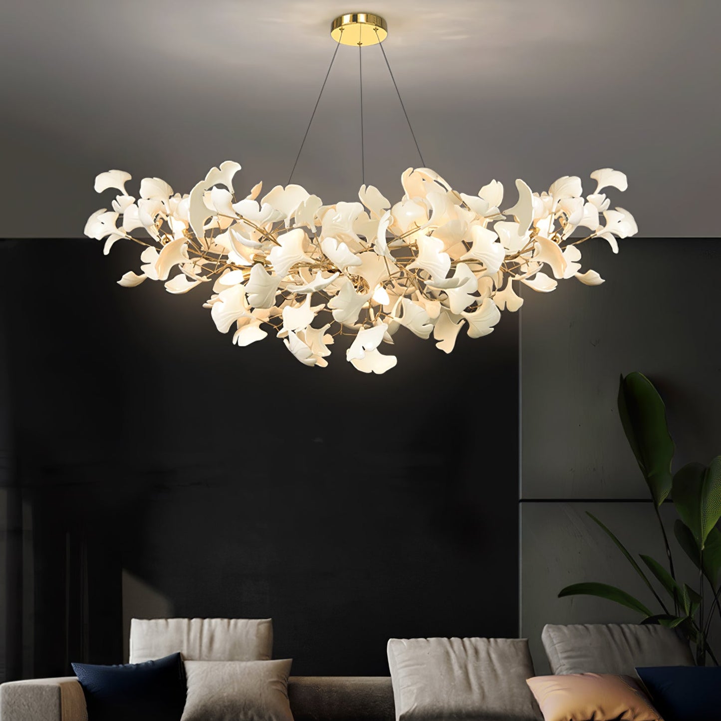 Horizon Bloom Ginkgo Chandelier - Elegant Design & Adjustable Height