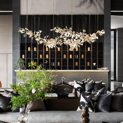 Gingko Wing Chandelier - Elegant Design with Adjustable Brightness & E