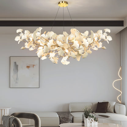 Horizon Bloom Ginkgo Chandelier - Elegant Design & Adjustable Height