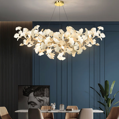 Horizon Bloom Ginkgo Chandelier - Elegant Design & Adjustable Height
