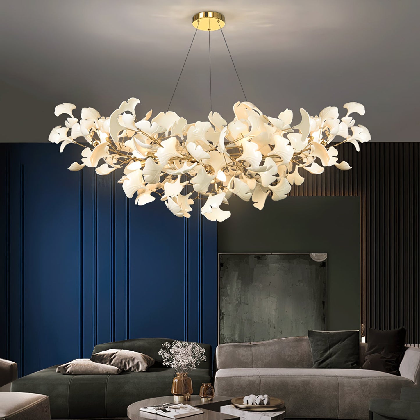 Horizon Bloom Ginkgo Chandelier - Elegant Design & Adjustable Height