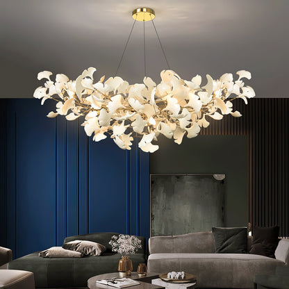 Horizon Bloom Ginkgo Chandelier - Elegant Design & Adjustable Height