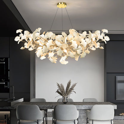 Horizon Bloom Ginkgo Chandelier - Elegant Design & Adjustable Height