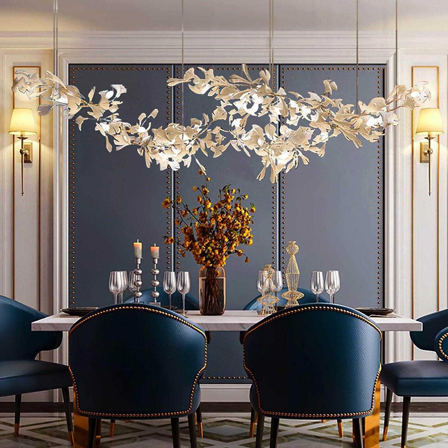 Gingko Wing Chandelier - Elegant Design with Adjustable Brightness & E