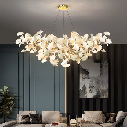 Horizon Bloom Ginkgo Chandelier - Elegant Design & Adjustable Height