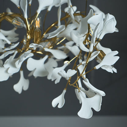 Gingko Chandelier C - Elegant Design with Adjustable Height & LED Ligh
