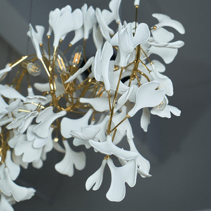 Gingko Chandelier C - Elegant Design with Adjustable Height & LED Ligh