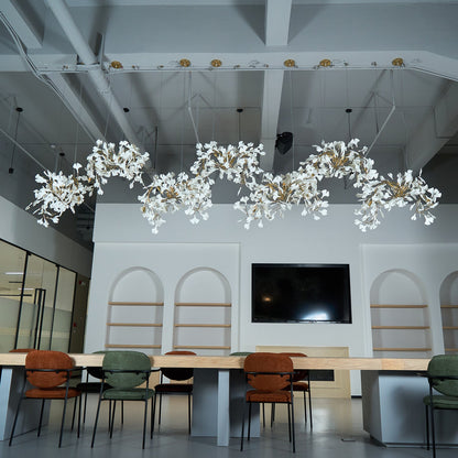 Gingko Chandelier C - Elegant Design with Adjustable Height & LED Ligh