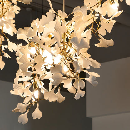 Gingko Chandelier C - Elegant Design with Adjustable Height & LED Ligh
