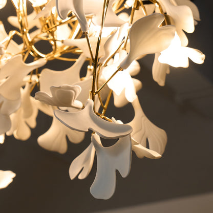 Gingko Chandelier C - Elegant Design with Adjustable Height & LED Ligh