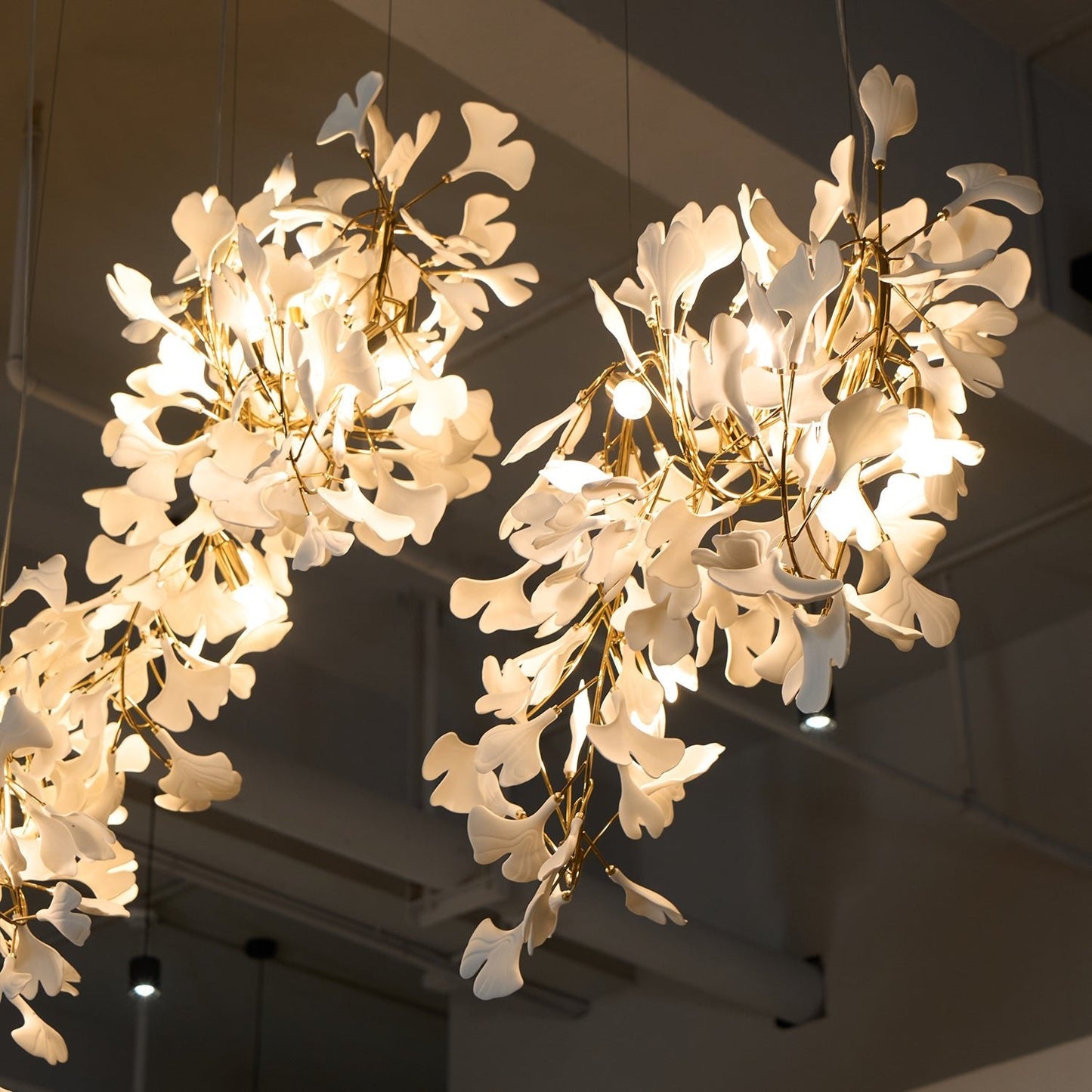 Gingko Chandelier C - Elegant Design with Adjustable Height & LED Ligh