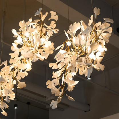 Gingko Chandelier C - Elegant Design with Adjustable Height & LED Ligh