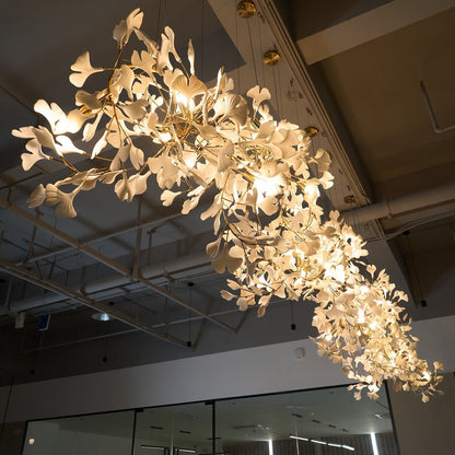 Gingko Chandelier C - Elegant Design with Adjustable Height & LED Ligh