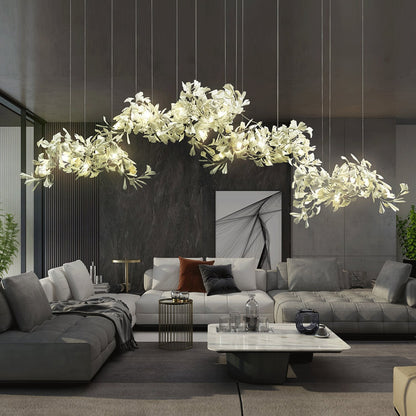 Gingko Chandelier C - Elegant Design with Adjustable Height & LED Ligh
