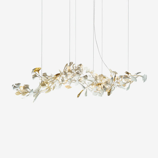 Elegant Porcelain Ginkgo Chandelier - Handcrafted, Energy Efficient Li